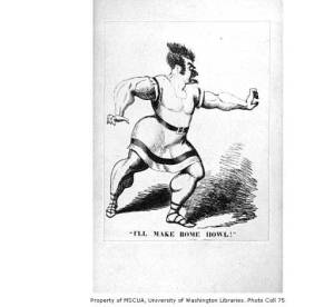 Caricature of Edwin Forrest in the role of Spartacus. Courtesy of the University of Washington Libraries.